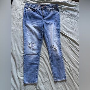 Seven ultra high rise skinny Classic Blue Distressed Women Jeans size 12